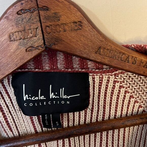 Nicole Miller 100% Cotton Plaited Ribbed Cardigan - Picture 7 of 10